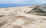 The remains of Sde Dov airport in Tel Aviv, which was closed and emptied to make way for luxury apartments, on February 10, 2020. (Defense Ministry)