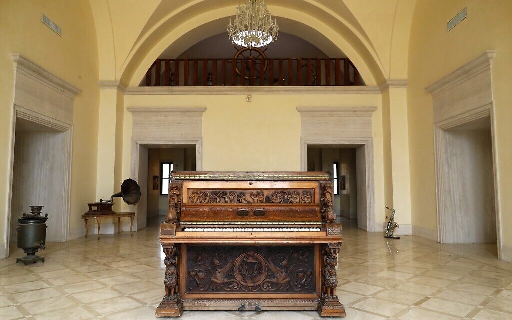 Carvings adorning the Piano of Siena, a 19th century instrument that disappeared for decades and was expected to fetch more than $1 million when put up for auction, seen in a home in the Israeli coastal city of Caesarea, February 18, 2020. (JACK GUEZ / AFP)
