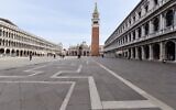 The deserted St Mark square in Venice on March 5, 2020. (Andrea Pattaro/AFP)