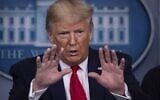 US President Donald Trump speaks during the daily briefing on the novel coronavirus at the White House on March 22, 2020, in Washington, DC. (Photo by Eric BARADAT / AFP)
