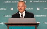 Kenneth Weinstein, president of the Hudson Institute, speaks in Washington, July 24, 2018. (Michael Brochstein/SOPA Images/LightRocket via Getty Images via JTA)
