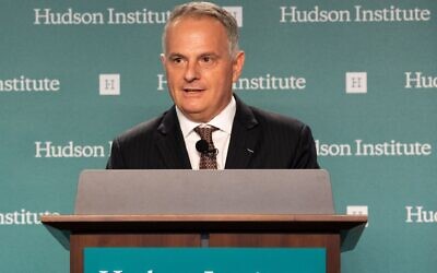 Kenneth Weinstein, president of the Hudson Institute, speaks in Washington, July 24, 2018. (Michael Brochstein/SOPA Images/LightRocket via Getty Images via JTA)