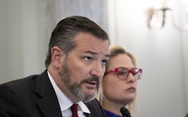 (L-R) U.S. Sens. Ted Cruz (R-TX) and Kyrsten Sinema (D-AZ) question witnesses during a Senate Committee on Commerce, Science and Transportation hearing concerning the role of aviation in containing the spread of infectious diseases, in the Russell Senate Office Building on March 4, 2020 in Washington, DC. (Drew Angerer/Getty Images/AFP) (L-R) U.S. Sens. Ted Cruz (R-TX) and Kyrsten Sinema (D-AZ) question witnesses during a Senate Committee on Commerce, Science and Transportation hearing concerning the role of aviation in containing the spread of infectious diseases, in the Russell Senate Office Building on March 4, 2020 in Washington, DC. (Drew Angerer/Getty Images/AFP)