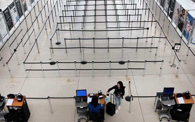 A sparse international departure terminal at John F. Kennedy Airport (JFK) as concern over the coronavirus grows on March 7, 2020 in New York City. (Spencer Platt/Getty Images/AFP) A sparse international departure terminal at John F. Kennedy Airport (JFK) as concern over the coronavirus grows on March 7, 2020 in New York City. (Spencer Platt/Getty Images/AFP)