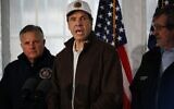 New York Governor Andrew Cuomo speaks to the media and tours a newly opened drive through testing center for the coronavirus on March 13, 2020, in New Rochelle, New York. (Spencer Platt/Getty Images/AFP)