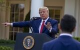 US President Donald Trump takes questions from reporters in the Rose Garden for the daily coronavirus briefing at the White House on March 29, 2020 in Washington, DC. (Tasos Katopodis/Getty Images/AFP)