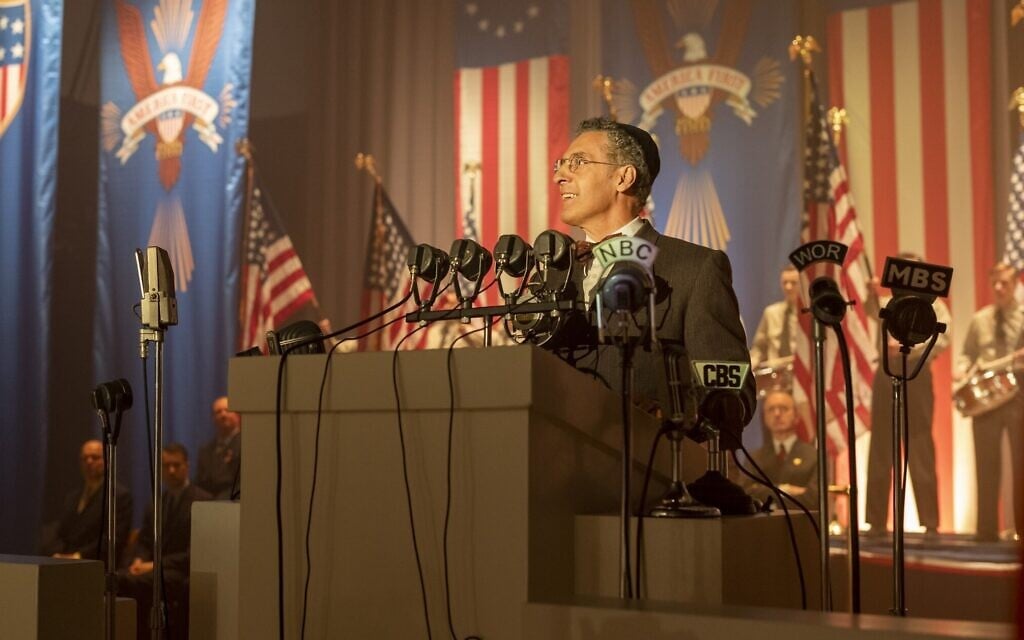 John Turturro as a rabbi and supporter of Charles Lindbergh in 'The Plot Against America.' (Michele K. Short/HBO/via JTA) John Turturro as a rabbi and supporter of Charles Lindbergh in 'The Plot Against America.' (Michele K. Short/HBO/via JTA)