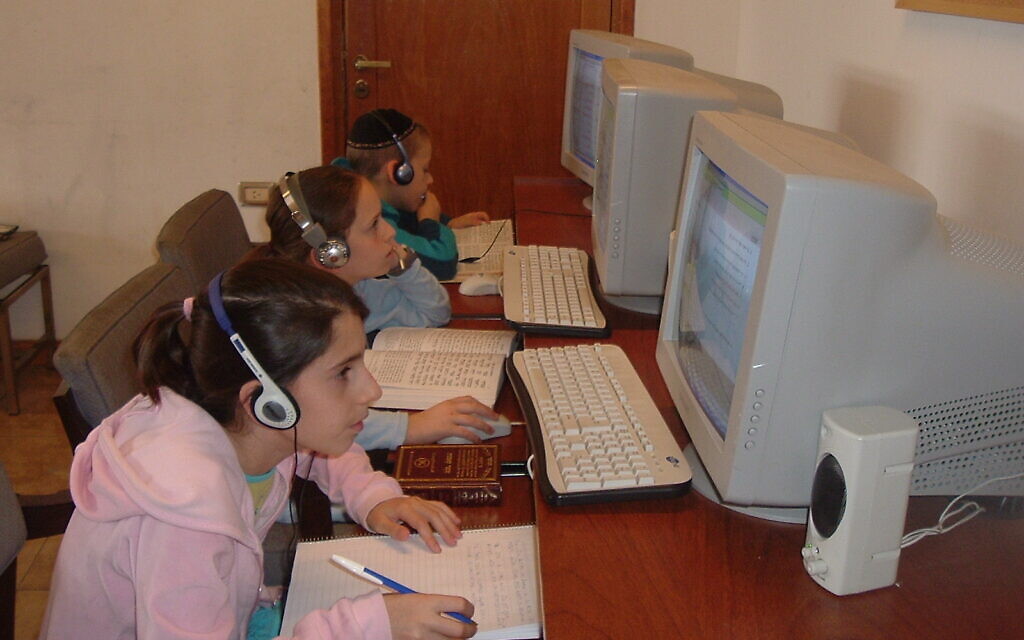 Chabad children in Argentina study in the movement's online school in 2007. During the new coronavirus outbreak, the school has offered guidance to other Jewish schools transitioning to remote learning. (Courtesy of the Nigri International Shluchim Online School/ via JTA) Chabad children in Argentina study in the movement's online school in 2007. During the new coronavirus outbreak, the school has offered guidance to other Jewish schools transitioning to remote learning. (Courtesy of the Nigri International Shluchim Online School/ via JTA)