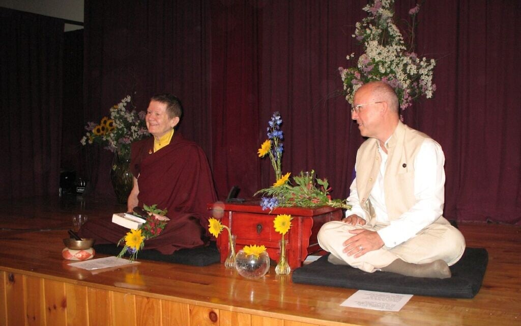 Pema Chodron, formerly Deirdre Bloomfield-Brown, left, with president of Buddhist organization Shambhala, Richard Reoch, May 2007. (CC SA-BY-2.0/ cello8)