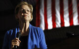 Democratic US presidential candidate Senator Elizabeth Warren speaks during a primary election night rally, March 3, 2020, at Eastern Market in Detroit. (AP Photo/Patrick Semansky)