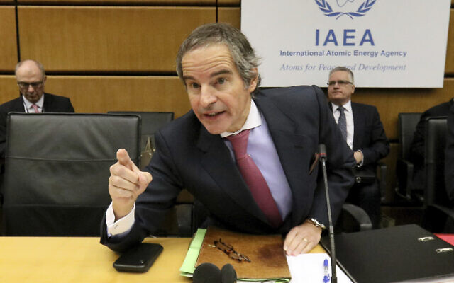Director general of International Atomic Energy Agency, Rafael Grossi, speaks before the start of the IAEA board of governors meeting at the International Center in Vienna, Austria, March 9, 2020. (AP Photo/Ronald Zak) Director general of International Atomic Energy Agency, Rafael Grossi, speaks before the start of the IAEA board of governors meeting at the International Center in Vienna, Austria, March 9, 2020. (AP Photo/Ronald Zak)