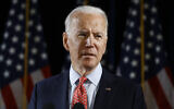 Democratic presidential candidate former US Vice President Joe Biden speaks about the coronavirus, March 12, 2020, in Wilmington, Delaware. (AP/Matt Rourke)