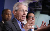 Dr. Anthony Fauci, director of the US  National Institute of Allergy and Infectious Diseases, speaks during a briefing on coronavirus in the Brady press briefing room at the White House, March 14, 2020, in Washington. (AP Photo/Alex Brandon)