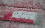 A frozen box of flu virus strains is seen at the Vaccine Research Center at the National Institutes of Health, on Tuesday, Dec. 19, 2017, in Bethesda, Md. 2018 was the 100th anniversary of the Spanish Flu pandemic. (AP Photo/Carolyn Kaster)
