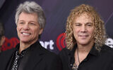 Jon Bon Jovi, left, and David Bryan, of Bon Jovi, arrive at the iHeartRadio Music Awards at The Forum on March 11, 2018, in Inglewood, California. (Jordan Strauss/Invision/AP)
