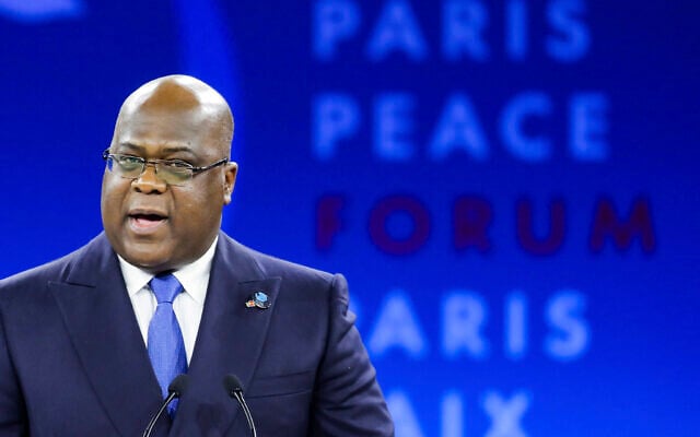 Republic of Congo's President Felix Tshisekedi delivers his speech at the Paris Peace Forum Tuesday, Nov. 12, 2019 in Paris. (Ludovic Marin/Pool via AP) Republic of Congo's President Felix Tshisekedi delivers his speech at the Paris Peace Forum Tuesday, Nov. 12, 2019 in Paris. (Ludovic Marin/Pool via AP)