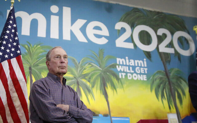 In this March 3, 2020 photo, Democratic presidential candidate former New York City Mayor Mike Bloomberg in the Little Havana neighborhood, in Miami. (AP Photo/Brynn Anderson) In this March 3, 2020 photo, Democratic presidential candidate former New York City Mayor Mike Bloomberg in the Little Havana neighborhood, in Miami. (AP Photo/Brynn Anderson)