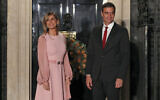 Spanish Prime Minister Pedro Sanchez and his wife Begona Gomez arrive at 10 Downing Street in London, December 3, 2019 (AP Photo/Alastair Grant, File)