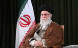 In this photo released on March 20, 2020 by the official website of the office of the Iranian supreme leader, Supreme Leader Ayatollah Ali Khamenei poses for a portrait prior to delivering his message for the Iranian New Year, or Nowruz, in Tehran, Iran (Office of the Iranian Supreme Leader via AP)