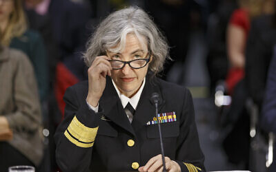 Rear Adm. Anne Schuchat, director for the National Center for Immunization and Respiratory Diseases at the Centers for Disease Control and Prevention, testifies on Capitol Hill in Washington, Tuesday, Feb. 10, 2015, before the Senate Health, Education, Labor, and Pensions Committee hearing to examine the re-emergence of vaccine-preventable diseases.  (AP Photo/J. Scott Applewhite)