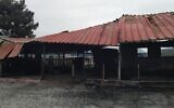 The International School for Refugee Children on the Greek island of Lesbos after it burned down on March 8, 2020. (Courtesy)