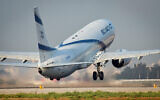 An illustrative photo of an El Al plane taking off from Ben Gurion Airport on September 3, 2014. (Moshe Shai/Flash90)