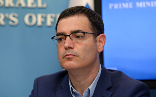 Health Ministry Director-General Moshe Bar Siman-Tov at a press conference at the Prime Minister's office in Jerusalem on March 11, 2020. (Flash90) Health Ministry Director-General Moshe Bar Siman-Tov at a press conference at the Prime Minister's office in Jerusalem on March 11, 2020. (Flash90)