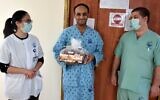 Johnny, the bus driver from East Jerusalem who recovered from the coronavirus, is released from hospital, photo undated. (Maya Tzaben/Baruch Padeh Medical Center)