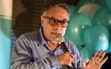 Mtanes Shihadeh, leader of the Balad faction of the Joint List, at an election campaign event, August 20, 2019. (Gili Yaari/Flash90)