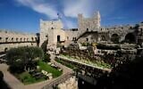 The outdoor areas of the Tower of David Museum at the Jaffa Gate in Jerusalem's Old City make it a easier to visit during the restrictions necessitated by the 2020 coronavirus (Courtesy Tower of David Museum)