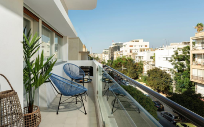 An apartment that was available for quarantine rental in Tel Aviv during the COVID-19 pandemic. (Courtesy Eyal Leventhal Ben David)