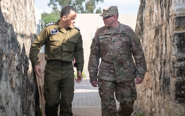 American and Israeli soldiers take part in the biennial Juniper Cobra air defense exercise in Israel in March 2020. (Israel Defense Forces) American and Israeli soldiers take part in the biennial Juniper Cobra air defense exercise in Israel in March 2020. (Israel Defense Forces)