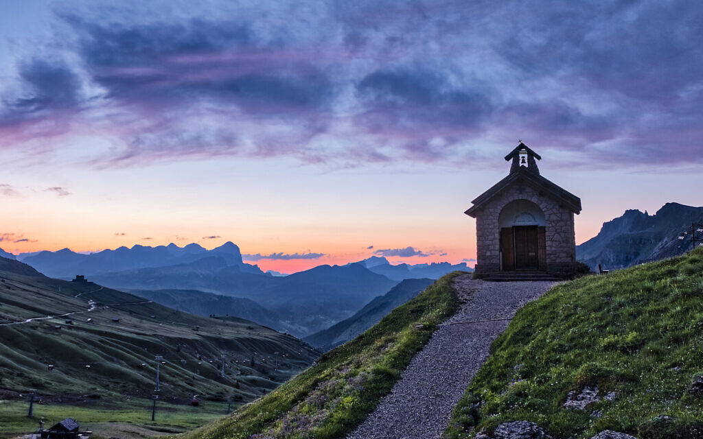 Sunrise in the Canazei area, which hosts a kosher Passover package that is being forced to shut down due to coronavirus concerns. (Frank Bienewald/Getty Images via JTA) Sunrise in the Canazei area, which hosts a kosher Passover package that is being forced to shut down due to coronavirus concerns. (Frank Bienewald/Getty Images via JTA)
