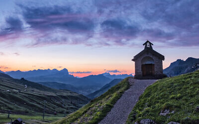 Sunrise in the Canazei area, which hosts a kosher Passover package that is being forced to shut down due to coronavirus concerns. (Frank Bienewald/Getty Images via JTA)