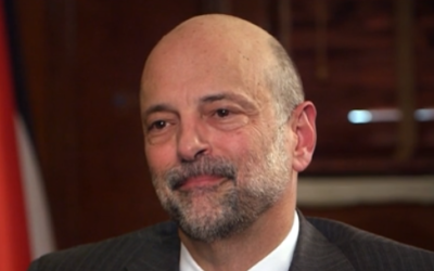Jordanian Prime Minister Omar Razzaz speaks to CNN, March 2, 2020. (CNN screenshot)