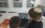 Israeli preschool students engage in remote learning, March 16, 2020. (Education Ministry)