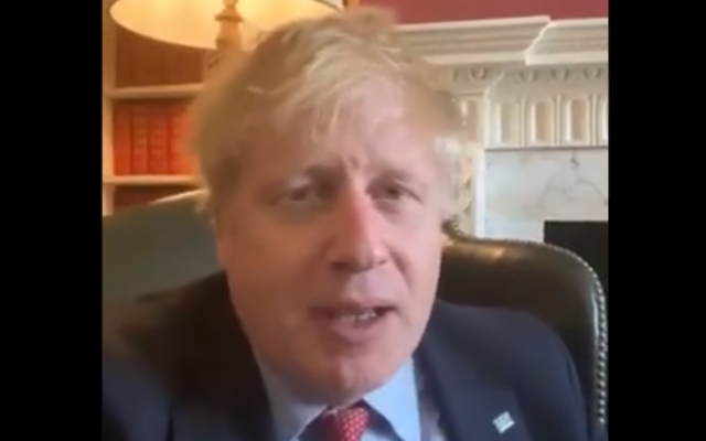 UK Prime Minister Boris Johnson makes a statement from his home about contracting COVID-19 on March 27, 2020 (screenshot) UK Prime Minister Boris Johnson makes a statement from his home about contracting COVID-19 on March 27, 2020 (screenshot)