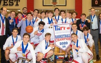 The Yavneh Academy of Dallas boys’ basketball team made history becoming the first Jewish school to win a state championship in Texas history (Twitter)