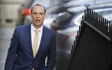 Britain's Foreign Secretary Dominic Raab arrives at Downing Street in central London to chair the government's Covid-19 daily briefing on April 7, 2020. (Tolga Akmen/AFP)
