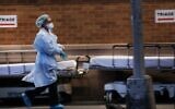 Medical workers wait for patients at a special coronavirus intake area at Maimonides Medical Center in the Borough Park section of Brooklyn which has seen an upsurge of coronavirus patients, April 2, 2020 in New York City. (Spencer Platt/Getty Images/AFP)