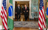 Brazilian Foreign Minister Ernesto Araujo with Mike Pompeo, US Secretary of State, in Washington, on March 11, 2020. (Brazilian Foreign Ministry/ Flickr)