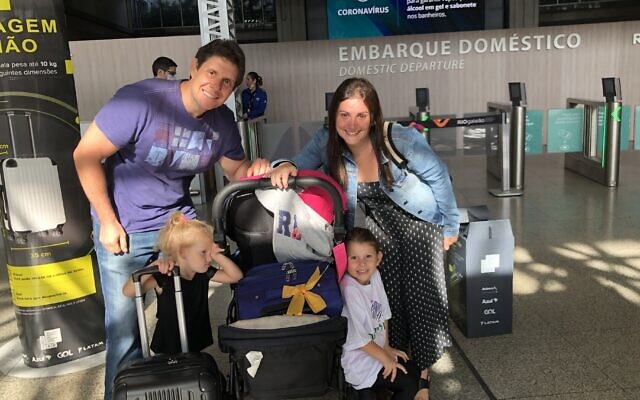 The Burdman family prepares for its odyssey to Israel. (Courtesy of the Burdman family via JTA) The Burdman family prepares for its odyssey to Israel. (Courtesy of the Burdman family via JTA)