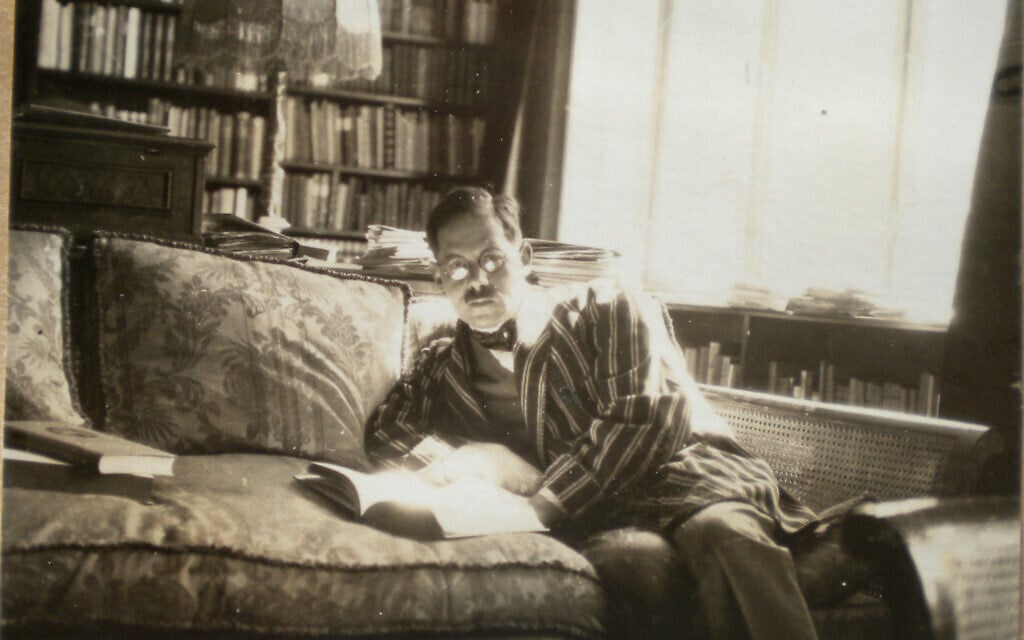 Ludwig Feuchtwanger in his study at home in Munich. (Courtesy)