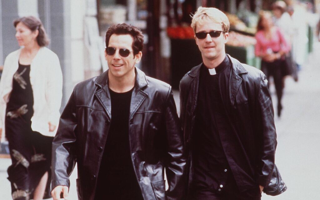 Ben Stiller (left) and Edward Norton as rabbi and priest in 'Keeping the Faith,' which premiered in 2000. (Getty Images/ via JTA) Ben Stiller (left) and Edward Norton as rabbi and priest in 'Keeping the Faith,' which premiered in 2000. (Getty Images/ via JTA)