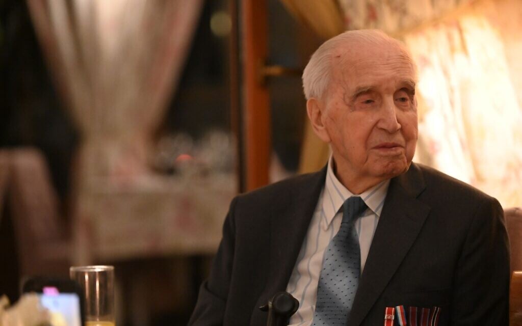 Jozef Walaszczyk, who died aged 102-years-old on June 20, 2022 and saved more than 50 Jews during the Holocaust, tells his story at a restaurant in Warsaw, January 28, 2020. (Cnaan Liphshiz/ JTA) Jozef Walaszczyk, who died aged 102-years-old on June 20, 2022 and saved more than 50 Jews during the Holocaust, tells his story at a restaurant in Warsaw, January 28, 2020. (Cnaan Liphshiz/ JTA)