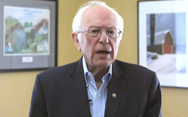 This image from video provided by the Bernie Sanders presidential campaign shows Sen. Bernie Sanders, I-Vt., as he announces he is ending his presidential campaign Wednesday, April 8, 2020, in Burlington, Vt. (Bernie Sanders for President via AP)