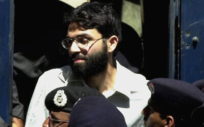 Ahmed Omar Saeed Sheikh, the alleged mastermind behind Wall Street Journal reporter Daniel Pearl's kidnap-slaying, appears at the court in Karachi, Pakistan, on March 29, 2002. (AP/Zia Mazhar)