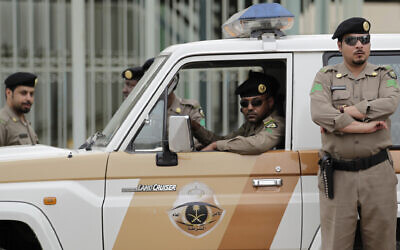 File: Saudi policemen in Riyadh, Saudi Arabia, Friday, March 11, 2011 (AP Photo/Hassan Ammar)