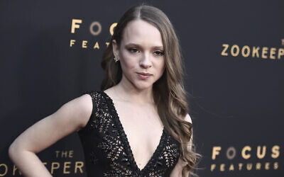 Shira Haas arrives at the Los Angeles premiere of 'The Zookeeper's Wife' at The ArcLight Hollywood on March 27, 2017. (Richard Shotwell/Invision/AP)