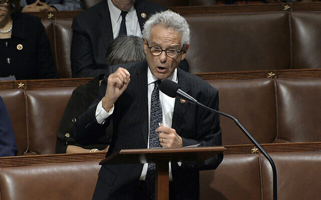 Rep. Alan Lowenthal, Democrat of California, speaks as the House of Representatives debates the articles of impeachment against US President Donald Trump at the Capitol in Washington, December 18, 2019. (House Television via AP) Rep. Alan Lowenthal, Democrat of California, speaks as the House of Representatives debates the articles of impeachment against US President Donald Trump at the Capitol in Washington, December 18, 2019. (House Television via AP)